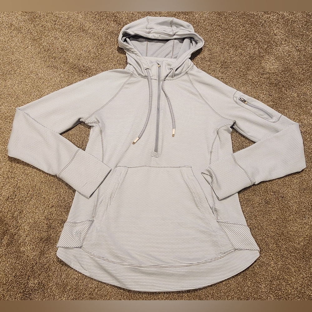Women's Athleta Striped Hoodie - Gray